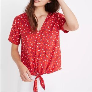 Madewell Novel Tie-Front Top in Prairie Posies